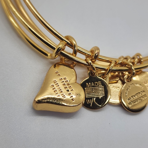Alexa & Ani Gold Spacer & Heart Of Strentgh Bracelet - Picture 5 of 10